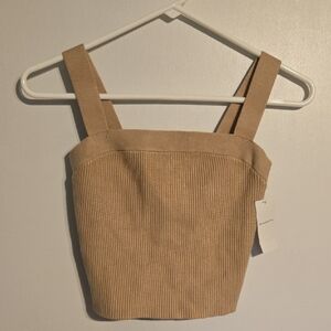 Abercrombie & Fitch Beige Ribbed Tank Top